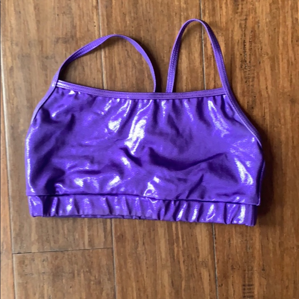 Metallic purple sports bra